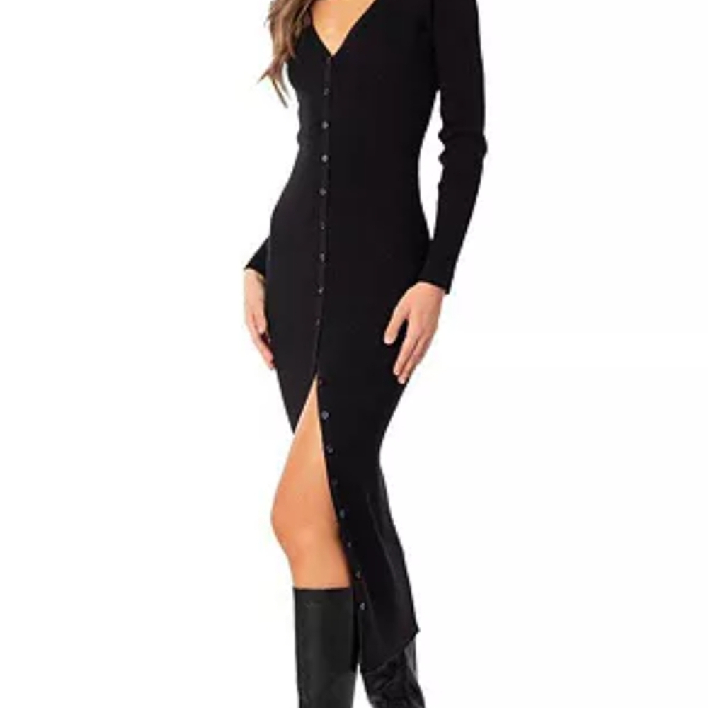 Edikted Elegant Black Long Sleeve Dress - Picture 3 of 3